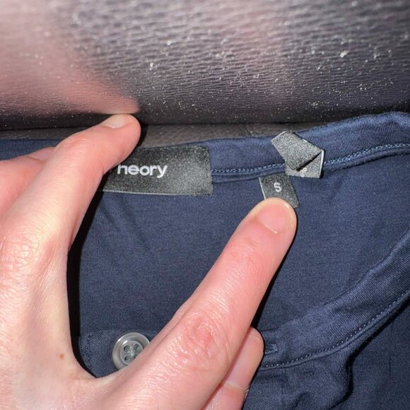 Men's Theory Long Sleeve Buttoned T-Shirt in Black - S - MSRP $120 - Picture 2 of 3